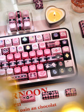 Cool Guardian Theme PBT MOA Pink Keycap Set for Mechanical Keyboard, Artisan Keycaps, ISO Keycaps, Cherry & Moa Profile, Dye-Sub, 142pcs